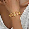 Fashionable Star & Bowknot Real 18K Gold Plated Brass Link Bracelets for Women YZ1723-1