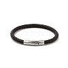 Ion Plating(IP) Braided Leather Cord Bracelets for Men BJEW-Z081-09-4