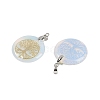 Opalite Flat Round Pendants G-Q188-01P-13-2