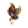 Butterfly Alloy Rhinestone Brooches JEWB-I034-35AG-01-1