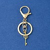 304 Stainless Steel Initial Letter Key Charm Keychains KEYC-YW00004-15-2
