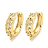 Rack Plating Brass Micro Pave Cubic Zirconia Hoop Earring Findings EJEW-C102-21B-G-1