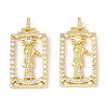 Rack Plating Brass Micro Pave Clear Cubic Zirconia Pendants ZIRC-I058-20G-3