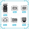 WADORN 60Pcs 6 Style Plastic Adjustable Buckle Set KY-WR0001-04-2