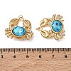 304 Stainless Steel with Aquamarine Rhinestone Pendants RB-CBA18B4-02G-3