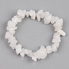 Unisex Chip Natural White Moonstone Beaded Stretch Bracelets BJEW-S143-46-2