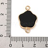 Natural Black Stone Flower Connector Charms KK-U042-17G-07-3