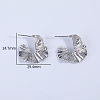 C-shaped Irregular Folded Brass Stud Earrings ZJ1046-4