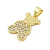 Rack Plating Brass Micro Pave Cubic Zirconia Pendants KK-Z074-64G-2