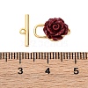 Cinnabar Flower Toggle Clasps KK-P291-02G-4