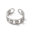 304 Stainless Steel Flower Open Cuff Ring Finding STAS-K253-03P-1