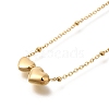 Ion Plating(IP) 304 Stainless Steel Double Hearts Pendant Satellite Chain Necklaces for Women NJEW-F328-18G-1