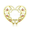 Alloy Rose Rhinestone Heart Clip On Nipple Rings WGEBDCA-02-1