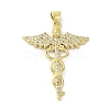 Rack Plating Brass Micro Pave Cubic Zirconia Pendants KK-C052-18G-1