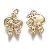 Brass Micro Clear Cubic Zirconia ASL Charms ZIRC-F120-029G-1