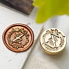 Golden Tone Wax Seal Brass Stamp Head DIY-B079-01G-Z-1