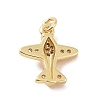 Brass Micro Pave Cubic Zirconia Charms KK-C012-42G-2