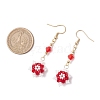 Glass Seed Beads Dnagle Earrings EJEW-MZ00501-05-4