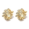 Brass Pave Clear Cubic Zirconia Huggie Hoop Earrings for Women EJEW-C097-12G-01-1