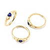 Hand with Heart Natural Lapis Lazuli Agate Adjustable Rings RJEW-Q817-06G-05-1