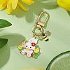 Rabbit Bees Alloy Enamel Pendant Decorations HJEW-JM02701-01-1