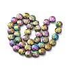 Electroplated Natural Lava Rock Beads Strands G-A256-F01-01J-3