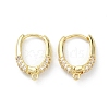 Brass Micro Pave Clear Cubic Zirconia Hoop Earring Findings EJEW-K245-20G-1