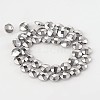 Electroplate Non-magnetic Synthetic Hematite Flat Round Bead Strands G-L368-05B-2