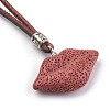(Jewelry Parties Factory Sale)Adjustable Synthetic Lava Rock Pendant Necklaces NJEW-P237-B01-2