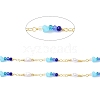 Brass & ABS Beads & Glass Beaded Chain CHC-D029-20G-2