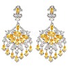 Brass Micro Pave Cubic Zirconia Dangle Stud Earrings EJEW-H014-16P-2