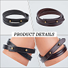 2Pcs 2 Colors Cowhide Wrap Bracelets for Men Women BJEW-GF0001-40-6