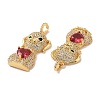 Brass Micro Pave Cubic Zirconia Pendants ZIRC-I063-10G-3