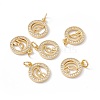 Rack Plating Brass Micro Pave Clear Cubic Zirconia Pendants ZIRC-C040-04G-4