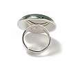 Natural Green Aventurine Round Adjustable Rings RJEW-K371-09S-13-4