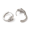 Cubic Zirconia Heart Hoop Earrings EJEW-Z019-07P-2