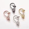 Brass Micro Pave Cubic Zirconia Lobster Claw Clasps ZIRC-G095-54-1