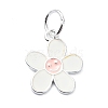 925 Sterling Silver Enamel Smiling Face Flower Charms STER-M119-06A-S-1