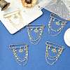 5Pcs Rhinestone Eye & Alloy Star Charms Safety Pin Brooch JEWB-CJ0003-44-5