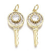 Brass Micro Pave Clear Cubic Zirconia Pendants ZIRC-N039-088-NF-1