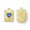 Rack Plating Alloy Glass Pendants PALLOY-P291-06G-05-1