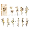 20Pcs 10 Styles Simulated Dried Flower Theme PET Stickers Sets PW-WG76900-04-1