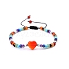 Natural Carnelian Braided Bead Bracelets for Women PW-WG0937E-01-1