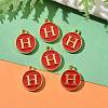 Golden Plated Alloy Enamel Charms ENAM-S118-03H-5