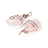 Natural Rose Quartz Pendants G-F763-03RG-05-2