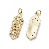 Brass Micro Pave Cubic Zirconia Pendants ZIRC-G163-24G-2