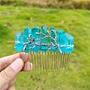 Electroplated Natural Quartz Crystal Hair Combs PW-WG34231-03-1