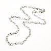 Non-Tarnish 304 Stainless Steel Cable Chain Necklace Making X-STAS-A028-N091P-1