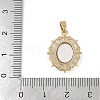 Brass Micro Pave Clear Cubic Zirconia Enamel Pendants ZIRC-M001-13G-3