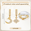 1 Pair Brass Micro Pave Clear Cubic Zirconia Hoop Earrings EJEW-LP0007-115-2